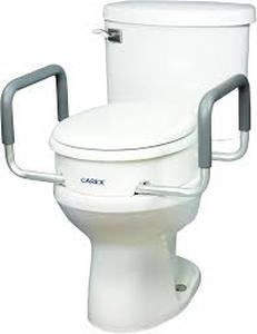 lot 9067 image: Raised Toilet Seat with Safety Handles
