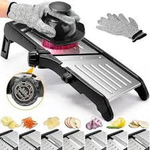 lot 11483 image: Adjustable Mandoline Slicer with Safety Glove