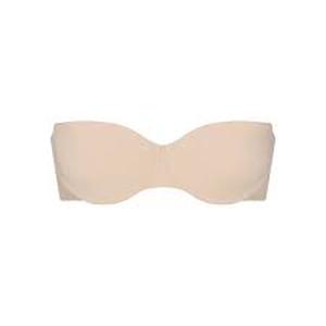 lot 12103 image: Beige Ribbed Strapless Bra With Extra Straps Size L (Brand Unknown)