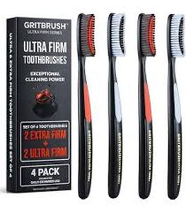 lot 12106 image: GRITBRUSH Ultra Firm Series 4-Pack Toothbrush Set