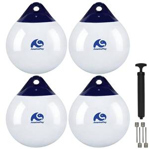 lot 1153 image: 12 Inch Mooring Buoy Boat Buoy Ball Anchor Buoy Float Round Boat Fenders Ball,Marker Buoy, Anchor Float,Inflatable Boat Bumper for DockingMarkingMooringAnchoring,Marine Grade Vinyl Boat Fender-4PK