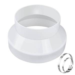 lot 1163 image: Enenes Duct Reducer, PVC Duct Adapter, 8 to 6 Inch PVC Reducer Duct Increaser for Grow Tent HVAC Ventilation System With 2PCS Hose Clamps (8 Inch to 6 Inch)