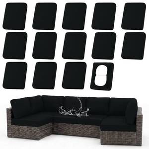 lot 1186 image: hyha Waterproof Outdoor Cushion Covers for Patio Furniture, Stretch Patio Chair Cushion Slipcovers, Coated UV Resistant Replacement Seat Covers, Solid Color (Black, 14PC)
