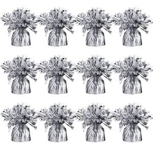 lot 1188 image: Srenta Silver Balloon Weights, Heavy Balloon Weight Pack of 12 Metallic Foil Weights for Balloons, Birthday Party & Wedding Table Centerpiece Ballon Weight 4.8���� DIY Ballon Weights for Helium Balloons