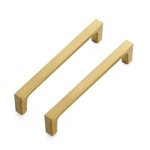 lot 2074 image: Ravinte 10 Pack Solid 5 Inch Kitchen Square Cabinet Handles Brushed Brass Drawer Pulls Kitchen Cabinet Hardware Handles