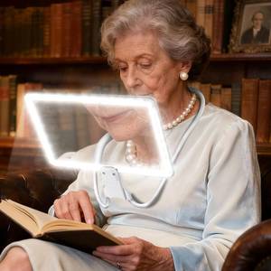 lot 2088 image: 5X Neck Magnifying Glass with Light, Magnifier with Light Hands Free, Full Book Page Magnifier with 3 Light Modes, Flexible Gooseneck for Seniors Reading Low Vision