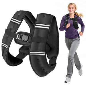 lot 2106 image: 6lb8lb12lb16lb20Lb Weighted Vest Woman Men with Reflective Stripe, Chest Size Adjustable Strength Training Weight Vest for Walk Running Jogging
