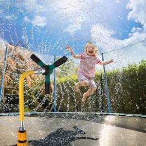 lot 2108 image: Eliteemo Upgraded Trampoline Sprinkler, 360° Auto Rotating Water Sprinkler, Outdoor Trampoline Sprayer Backyard Water Park, Funny Games Yard Toys Sprinklers, Good Gift for Kids