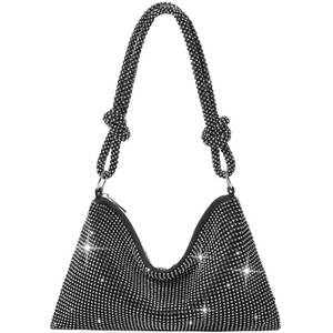 lot 2113 image: GEMIU Evening Bag Sparkle Purses for Women, Rhinestone Clutch Purse for Women Dressy Sequin Purse Black