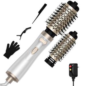 lot 2114 image: 3 in 1 Rotating Hair Dryer Brush, Auto Rotating Blow Dryer Brush Spinning with 2 Brushes (2 & 1.5), Negative Ionic Brush Blow Dryer, Round Brush Blow Dryer Volumize Curling 100-120V