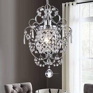 lot 3228 image: FLSFU Mini Chandelier Light Fixture,Modern Chrome Crystal Ceiling Light Fixtures 1 Light Small Chandeliers for Bathroom,Farmhouse Pendant Lighting for Girls Room Dining Room Closet Kitchen Island