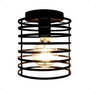lot 3236 image: Lysed Small Ceiling Light Fixture Rustic Hallway Light Fixtures Ceiling, E26 E27 Base Black Industrial Semi Flush Mount Ceiling Light, for Entryway, Porch, Kitchen Over Sink Light Fixtures