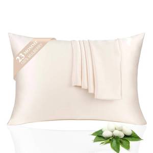 lot 4183 image: 100% Silk Pillowcase 2 Pack for Hair and Skin, Both Sides 23 Momme Grade 6A Mulberry Silk Pillowcases with Hidden Zipper, Soft&Smooth Cooling Pillow Cases (Beige, Standard 20�26)