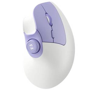 lot 4185 image: seenda Ergonomic Mouse Wireless, MOU-302 Bluetooth Vertical Mouse Rechargeable, Volume Knob, Silent Mice & 100016002400 DPI, 3 Multi-Device Connection for WindowsPCLaptopMacMacBook, White Purple