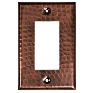 lot 4188 image: Monarch Abode Rocker Light Switch Cover Plate �� 1-Gang Pure Copper Decorator Wall Plates, Hand Hammered Decorative Outlet Covers Wall Plates for Receptacle, GFCI Electric Outlet Cover, Pack of 1