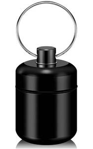 lot 4196 image: Pill Keychain Holder - Small Pill Box Waterproof Pills Fob Organizer Portable Ring Holder Keychain for Purse (Black)