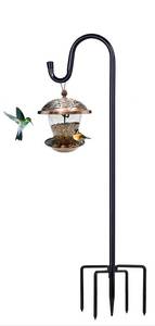 lot 4206 image: ToyHotels Shepherd Hooks for Outdoor, 1 Pack 62 Inch Bird Feeder Pole with 5 Prongs Base for Hanging Lantern, Hummingbird Feeder, Lightweight Plant, Shepherds Hook for Bird Feeders for Outside
