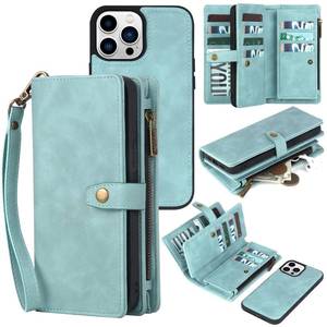 lot 4207 image: TwoHead Wallet Case Compatible with iPhone 15 Pro Max,Detachable Magnetic Phone Case,All-Round Shockproof Protective Leather Phone Case with Card Holder,6.7 in,Blue