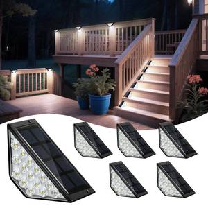 lot 4227 image: BKBB PPBB Solar Step Lights for Outside, Solar Stair Lights Outdoor Waterproof, Deck Step Lights for Fence, Patio, Yard, Porch, Front Door, Sidewalk, Garden, Patio Decor (6, Cool White)