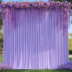 lot 4239 image: 8x10FT Lavender Backdrop Curtains for Wedding Parties, Wrinkle Free Polyester Photography Backdrop Drapes for Wedding Baby Shower Birthday Parties Stage Background Stand Decorations 4x10ft,2 Panels