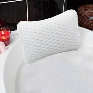 lot 4246 image: Bath Pillows for tub,Home Spa Pillows for Bathtub, Hot Tub,Head and Neck Support with 2 Strong Suction Cups,White