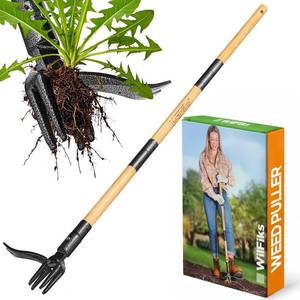 lot 4250 image: Weed Puller Tool, Stand Up Heavy Duty Weed Remover Tool with Long Handle , Foot Platform Design - 4 Claw Steel Head Weeder Tool, Bamboo Garden Hand Weeding Tool, Smoothly Remove Weeds Without Kneeling
