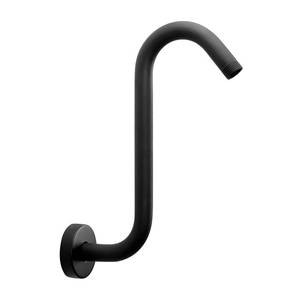 lot 4262 image: NearMoon S Shaped Shower Head Riser Arm, Shower Extender Arm with Flange, Standard 12 Connection- Bathroom Accessory (10 Inch, Matte Black)
