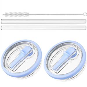 lot 4266 image: 40 oz Tumbler Flip Straw Lid Replacement Compatible with HydroJug, Spill Proof Splash Resistant Tumbler Lids,Leak Proof Tumbler Cover for Cup Accessories,Pack of 2 (Light Blue)