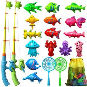 lot 4271 image: TOY Life 2-Player Magnetic Fishing Game for Kids 3-5 - Toddler Fishing Pole Set with Fish Toys - Bath & Pool Toys - Water Table Accessories - Educational Fishing Toy Rod for Boys Girls
