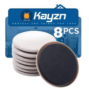 lot 4275 image: Kayzn Furniture Sliders for Carpet, 8 Pcs 5 Round Furniture Moving Pads, Heavy-Duty Furniture Movers - Reusable Slider, Move Any Item Quickly, Easily and Safe