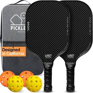 lot 4280 image: BAGAIL Pickleball Paddles, USAPA Approved Fiberglass Surface Pickleball Set, Lightweight Pickle Ball Rackets with 4 Balls, 1 Bag, Designed in California for Traction and Stability - 4 Pack, Orange