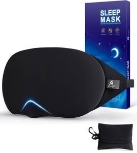 lot 4288 image: Mavogel Cotton Sleep Eye Mask - Updated Design Light Blocking with Adjustable Nose Bridge, Soft and Comfortable Night Eye Mask for Men Women, Eye Blinder for Shift Work, Includes Travel Pouch, Black
