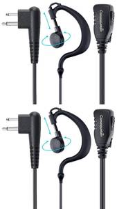 lot 4290 image: commountain CP200D CLS1410 Earpiece Compatible for Motorola Radios R2 CLS1110 CP100D CP200 CP185 BPR40 BPR40D DTR700 DTR650 RDU4100 RDU4160D RMU2040 RMU2080D CLS CP, G Earhook Headset Ear Piece-2 Pack