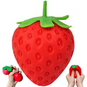 lot 4296 image: Strawberry Squishy, Realistic Strawberry Stress Ball, Squeezable Toy Fruit Ball