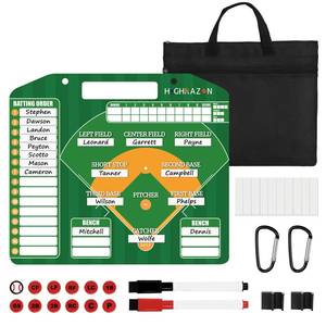 lot 4302 image: HIGHRAZON Magnetic Baseball Lineup Board with Bag - Dry Erase Coaching Board for Baseball,Softball Lineup Cards Marker Boards,Baseball Lineup Board for Dugout,Baseball Clipboard for Coaches