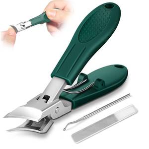 lot 4427 image: Eagle Beak Beveled Nail Clippers, Upgrade Stainless Steel Wide Jaw Opening Anti-Splash Nail Clipper Set of 3-Piece, Long Handle Angled Head Toenail Clippers for Ingrown & Thick Toenails, for Men Women