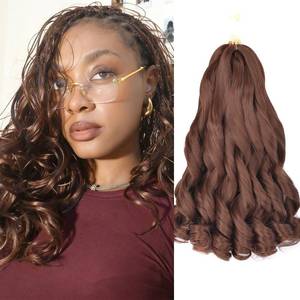 lot 4431 image: French Curl Braiding Hair 14 Inch 8 Packs Pre Stretched Bouncy Braiding Hair Loose Wavy Crochet Hair Synthetic Hair Extensions for Black Women (14 Inch 8 Packs, 33#)
