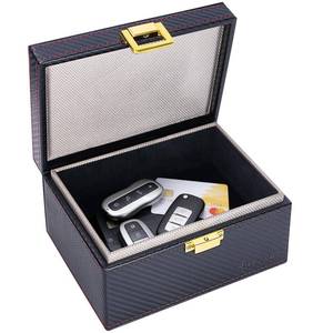 lot 6049 image: TICONN Faraday Box, Car Key Fob Protector, Carbon Fiber Faraday Cage Signal Blocker for Keyless Fob, RFID Signal Blocking Pouch Cage (Black)
