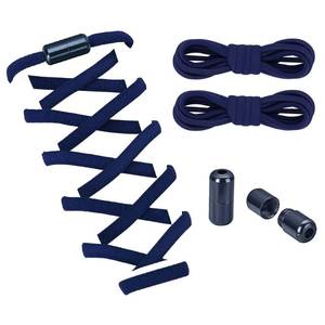 lot 6069 image: ZHENTOR Elastic Shoe Laces, Elastic No Tie Shoelaces for Sneakers, One Size Fits All Adults and Kids Shoes (Dark blue(1 pair))