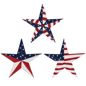 lot 6072 image: YEAHOME 4th of July Decorations Outdoor, 3 PCS Metal Star Wall Art for Fourth of July Decor, Blue Red White Patriotic Decor Memorial Day Decorations for Outdoor Garden