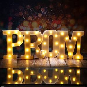 lot 6074 image: Kathfly 4 Pcs LED Prom Letter Lights 3D Extra Large Prom 2026 Light up Sign Marquee Letters Decorations for 2026 Graduation Party Supplies(White)