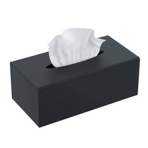 lot 6075 image: FEMELI Acrylic Tissue Box Cover Rectangular - Matte Solid Cube Napkin Holder with Magnetic Bottom, Modern Decorative Facial Paper Dispenser for Bathroom, Bedroom, Kitchen - Black