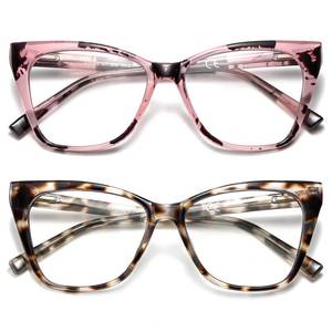 lot 6084 image: LKEYE Oversized Reading Glasses Women Cat Eye Computer Readers Stylish Ladies Designer Fashion Large Unbreakable Eyewear 2Pack Pink & White Tortoise LK6042 3.50