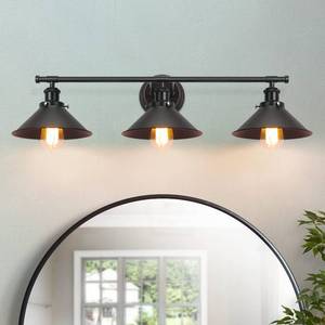 lot 6309 image: A32 Upgrade Black Bathroom Light Fixture, 3-Light Vanity Lights for Bathroom Light Fixtures Rustic Matte Black Farmhouse Vanity Light, Industrial Modern Vanity lighting fixtures over Mirror Sconce