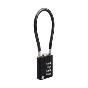 lot 6320 image: RESET-201 (1 Pack) 4 Digit Combination Padlock with 7.1 inch(18 cm) Flexible Cable, Long Lock, Cable Lock for Travel, Locker, Luggage, Suitcase, Toolbox, Helmet, Backpack, 5mm Diameter,Black