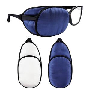 lot 6336 image: eZAKKA Eye Patches for Adults, Medical Eye Patches Silk Patch for Lazy Eye Amblyopia Strabismus and After Surgery (Purple and White)