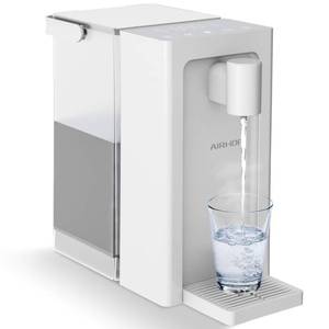 lot 9091 image: AIRHOP Instant Hot Water Dispenser, Quick Heating Countertop Water Dispenser with Child Locks, Adjustable 5 Temp 3 Water Volume Dispense, 100OZ 3L Removable Tank, Ideal for Home Office Kitchen, White