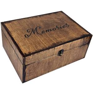 lot 9124 image: BeeGreeny Large Wooden Memory Box for Keepsakes, Wooden Keepsake Box for Memories, Weddings, Engraved Memory Keepsake Box, Decorative Storage Box