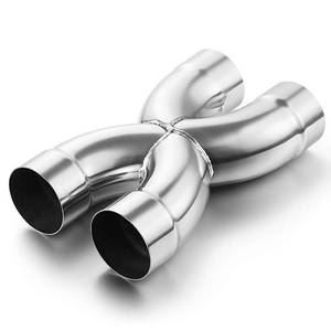 lot 9140 image: A-KARCK Exhaust Tip X Pipe 3 Inlet, Dual 3 Inlet Dual 3 Outlet Muffler Tip, Crossover X Pipe Stainless Steel Weld On