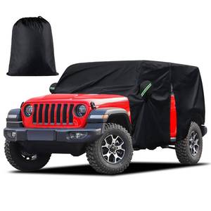 lot 9152 image: Cab Cover for Jeep Wrangler JK JL 4 Door 2007-2025 & Top Off, Jeep Wrangler Covers 4 Door Waterproof with Driver Door Zipper Windproof Straps All Weather Snow Rain UV Protection